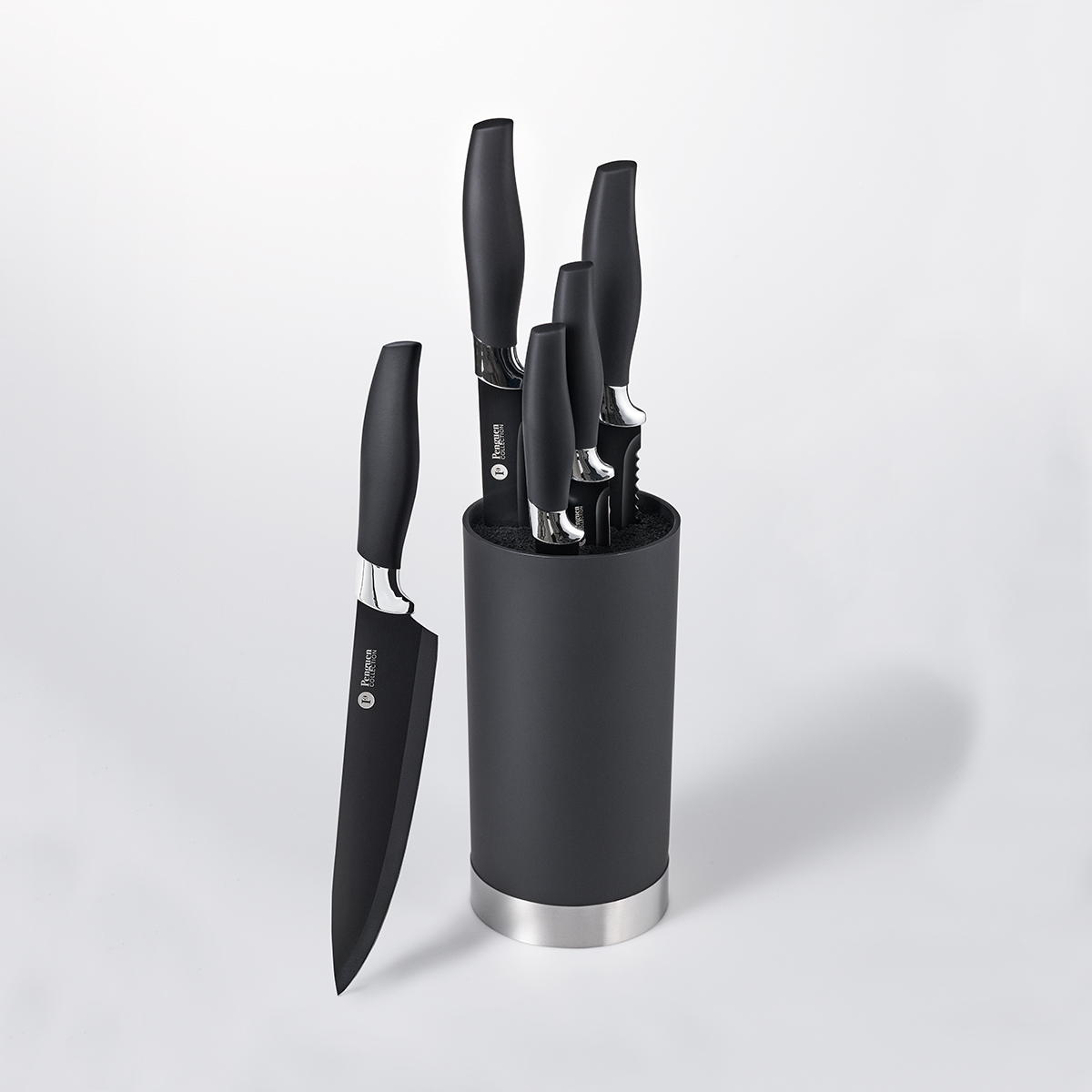 6 Parça Aria Black Bıçak Seti ve Bıçak Bloğu